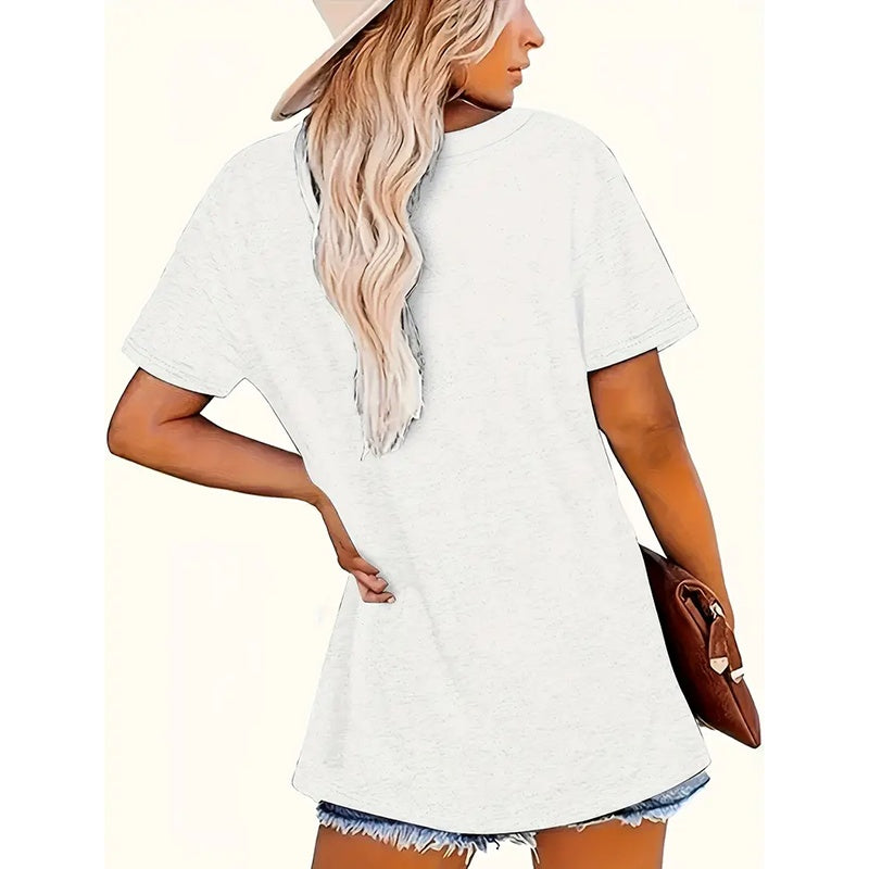Tiger Print Love T Shirt For Women Funny Graphic Tee Tops Casual Loose Short Sleeve Blouse