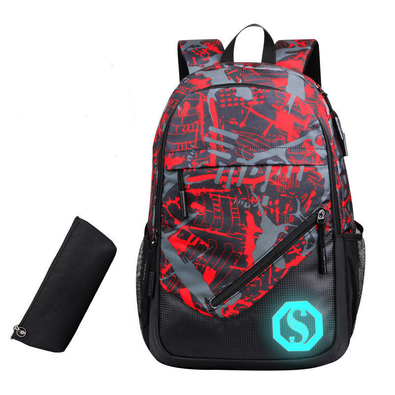 Mens Graffiti Three Piece Plaid Backpack