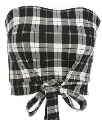 BRIANNA BANDEAU SUMMER PLAID TOP