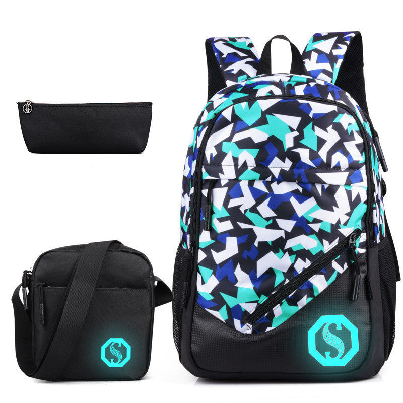 Mens Graffiti Three Piece Plaid Backpack