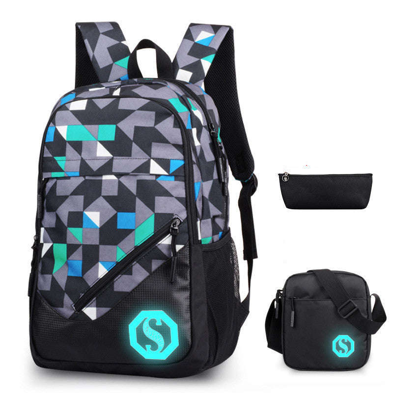Mens Graffiti Three Piece Plaid Backpack