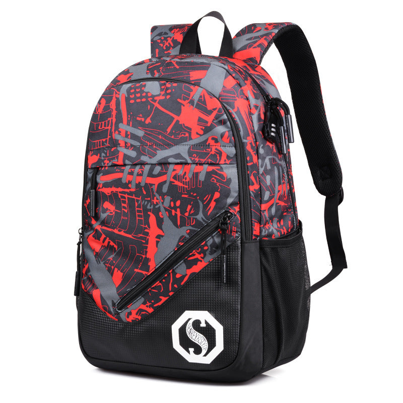 Mens Graffiti Three Piece Plaid Backpack